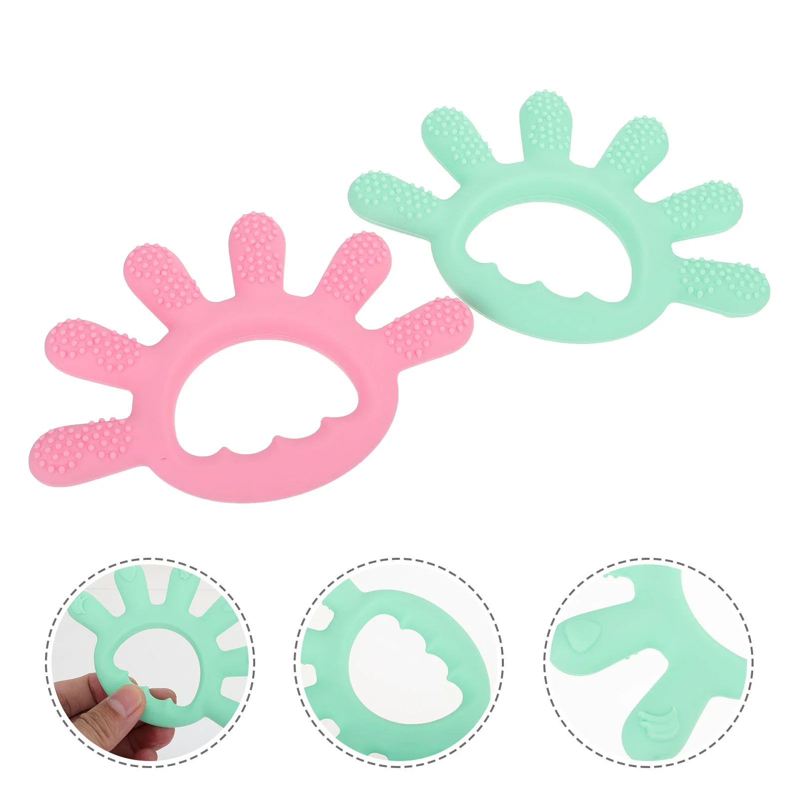 

2pcs Silicone Sensory Teething Toys Baby Infant Newborn Teethers for Gum Care