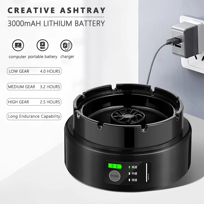 NLEC 3000mAh Ashtray Air Purifier Anti Second-hand Smoke Automatic Removal Smart Smoking Tool USB Charging | Дом и сад
