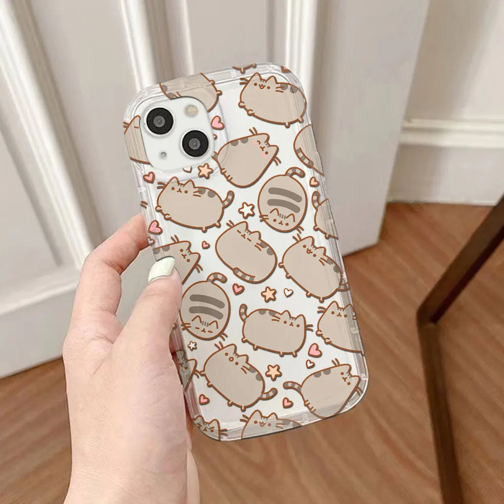 Прозрачный чехол Cute Cartoon Cat P-Pusheens для Samsung A05 A13 A14 A21S A22 A23 A24 A31 A32 A33 A34 A35 A51 A52 A53 5G