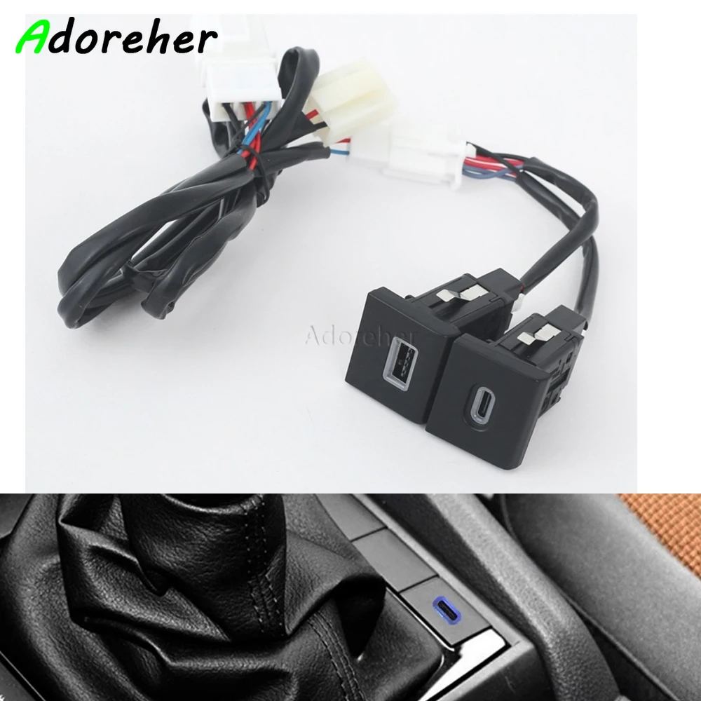 Автомобильная быстрая зарядка двойная QC3.0 USB PD телефона адаптер интерфейса для