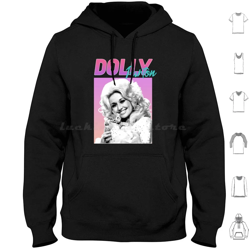 80s винтажные толстовки с капюшоном Dolly Parton подарок на день матери отца длинным