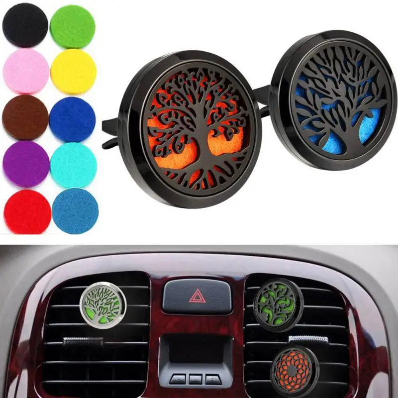 

5 Pads Car Air Freshener Vent Clip 30mm Car Air Vent Aromatherapy Essential Oil Diffuser Stainless Steel Locket With Vent Clip