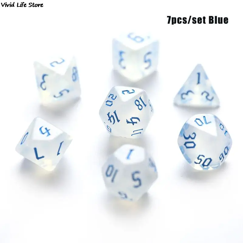 

Iridescent Glitter Polyhedral Dice Set D4 D6 D8 D10 D% D12 D20 For Board Game
