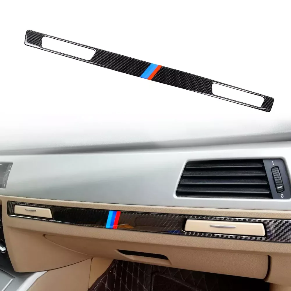 

Carbon Fiber Copilot Water Cup Holder Panel Strip Trim Car Interior Sticker For BMW 3 Series E90 E92 E93 Car Stying Accessories