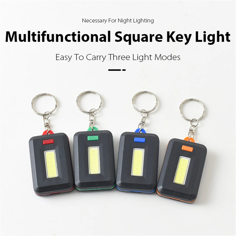 

1PCS Portable Mini COB LED Keychain Flashlight Key Chain Keyring Torch Light Lamp With Carabiner For Camping Hiking Fishing