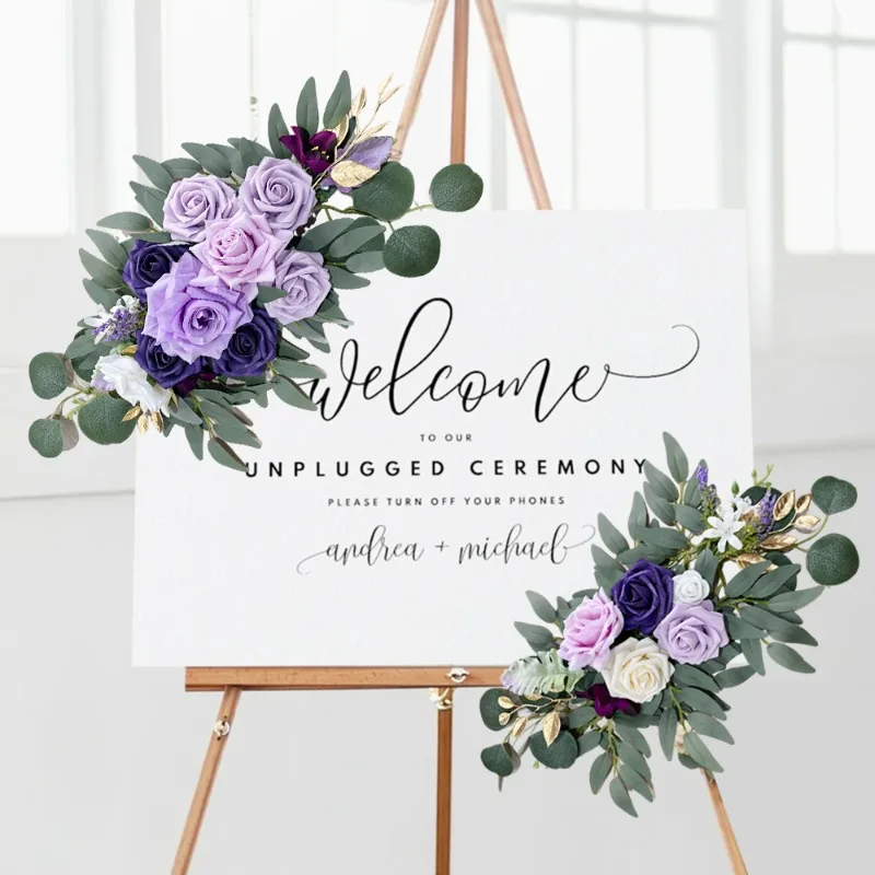 Искусственный шалфей фиолетовый цвет Фотошторы набор свадебных приветственных