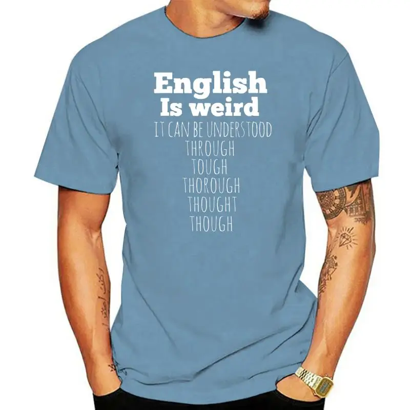 

Мужские футболки для фитнеса с надписью «английский странный Забавный»