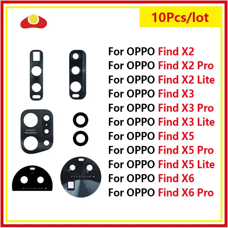 Стеклянный объектив задней камеры 10 шт. для OPPO Find X2 X3 Neo X5 LIte X6 Pro с заменой наклейки