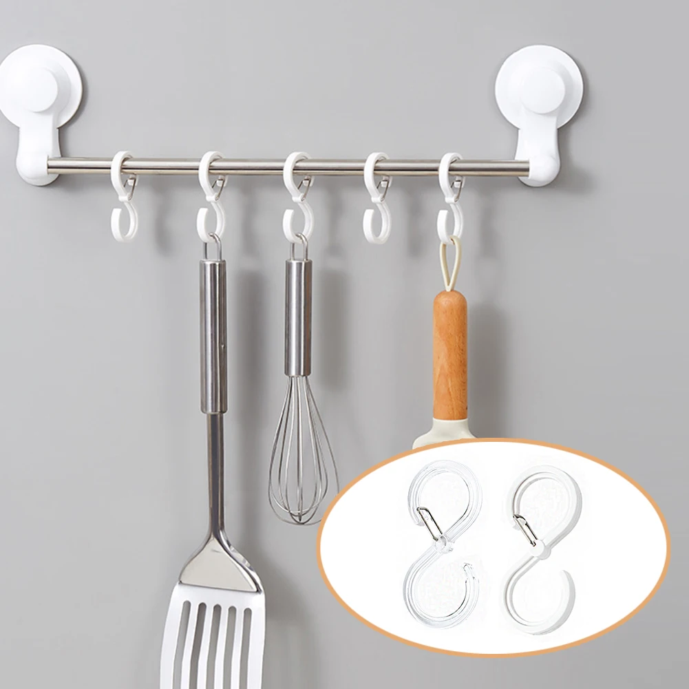 

Lock S-shaped Hook Multifunction Plastic Hanger Hooks Bathroom Hanging Storage Rack Clothes Kitchenware Non-slip Storage Holder