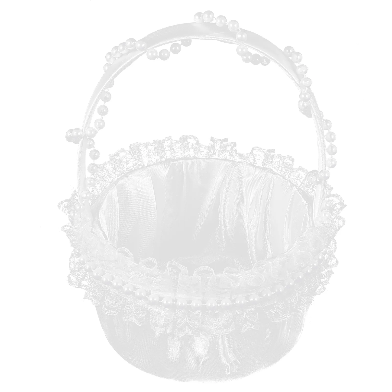 

Корзина Свадебная Цветочная кружевная корзина белые лепестки для хранения для девочек декоративный держатель для конфет для церемонии пик...