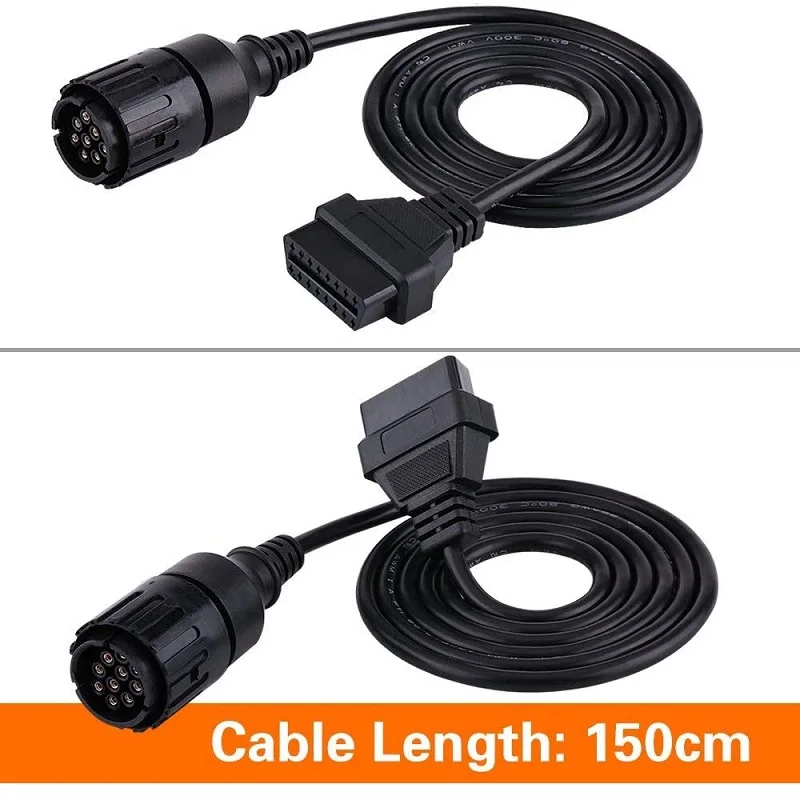 Диагностический кабель с 10-контактным штекером OBD на 16-контактный разъем OBD2 для BMW