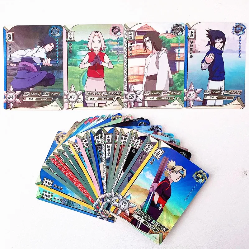 

Anime Naruto Figures Genuine SR Cards Uzumaki Naruto Collectible Cards Bronzing Barrage Flash Card Table Toys Gifts For Children