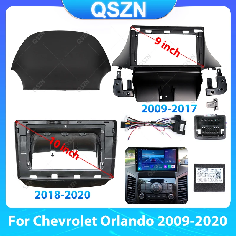 Фото Автомобильная рамка QSZN для Chevrolet Orlando 2009-2018 2019 2020, аксессуары для приборной панели, установка стерео 9/10 дюймов, накладка на панель автомобиля №1