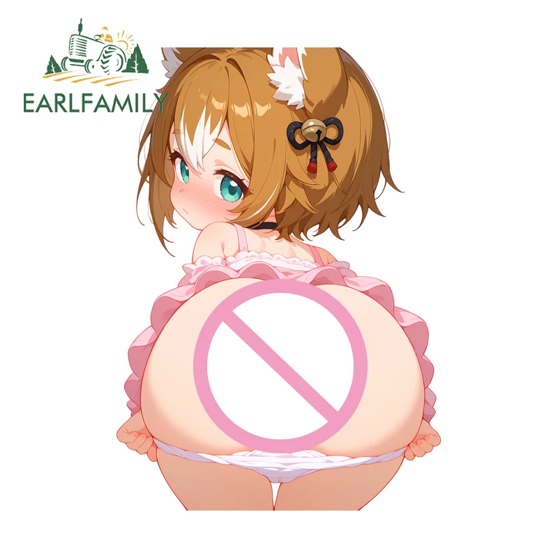 

EARLFAMILY Kawaii Girl, милые автомобильные аксессуары, автомобильный гаджет, солнцезащитный крем, устойчивая к царапинам наклейка, виниловый материал, кондиционер