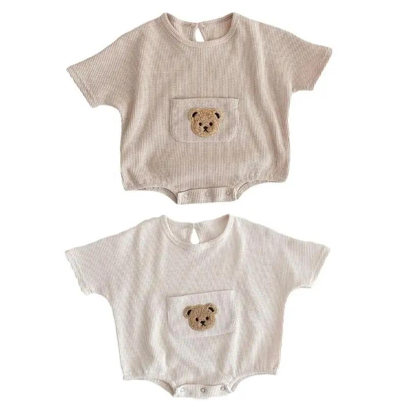 

Комбинезон с короткими рукавами Walf, комбинезоны в клетку, одежда для маленьких девочек на весну и лето