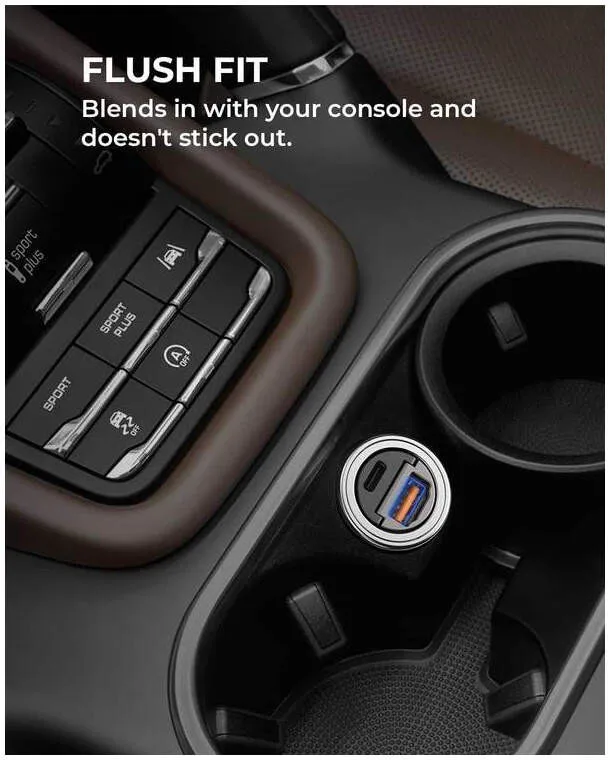 Автомобильное зарядное устройство Aukey 30W PD Metal Dual Port Fast Car Charger with PPS &amp QC 3.0 цвет