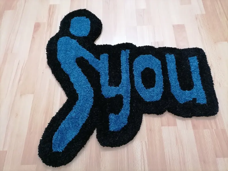 

Blue You Interesting Tufted Rug Home Decor Teen Bedroom Hand Tufted Adult Doormat Youth Carpet Bathroom Ugly Naughty Rug Tufted