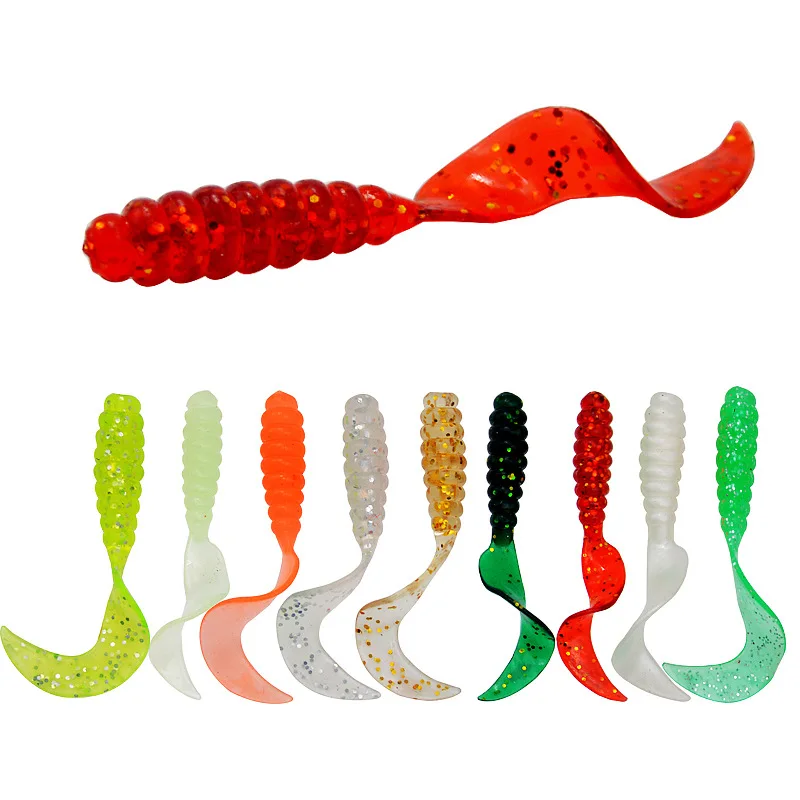 

Single-tailed Curly-tailed Maggot Soft Bait 6cm 2g Multicolor Soft Worm Bionic Fake Bait Soft Worm Bait Fishing Gear