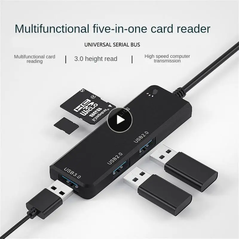 

Abs Environmentally Friendly Materials Hub High Speed Reading Expanding Sd/tf Card Slots With Multiple Ports Card Reader Adapter