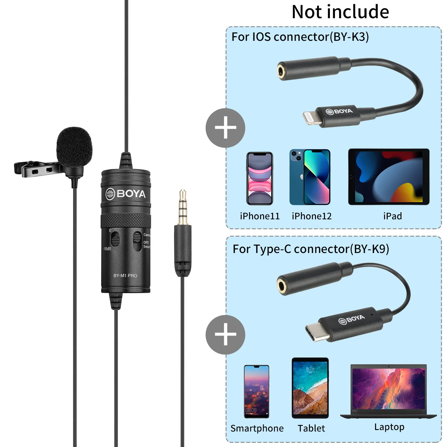BOYA BY-M1 PRO 6 м портативный конденсаторный всенаправленный монитор петличный