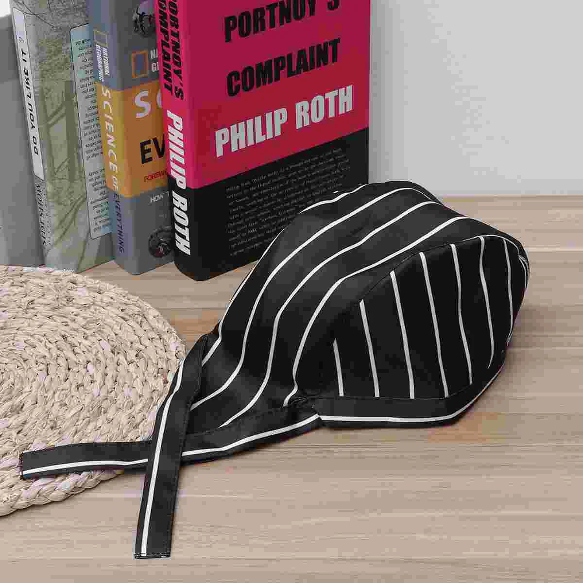 

Fashion Cutlery Style Chefs Hat Cap Kitchen Catering Skull Cap Ribbon Cap Turban