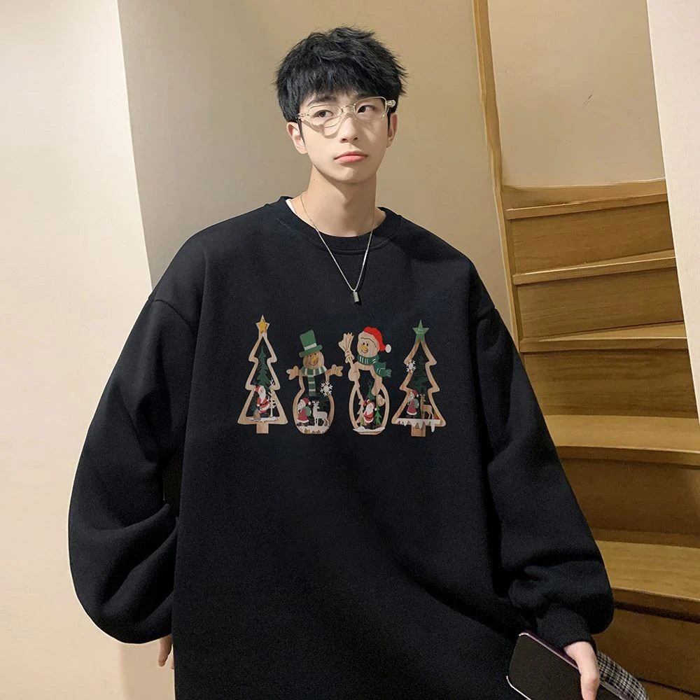 

Мужские худи дизайнерские роскошные рождественские мужские свитшоты новые зимние свободные повседневные парные топы Модные брендовые трендовые толстовки Y2k Kanye