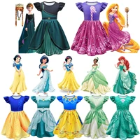 disney anna elsa girl princess dress children cinderella rapunzel jasmine cosplay costume ferfeli sleeve carnival party clothes