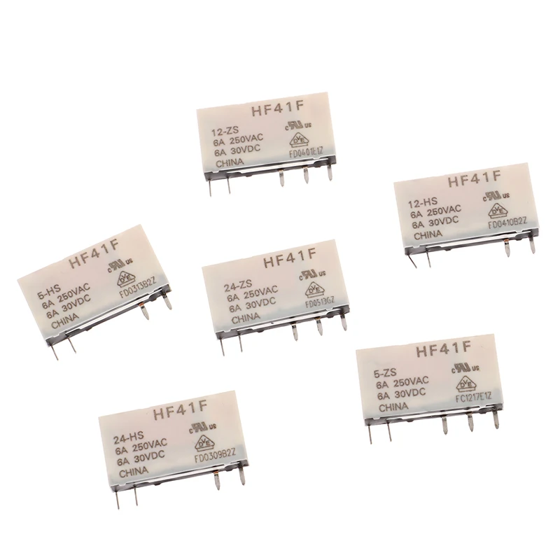 HF41F-24-ZS HF41F-12-ZS HF41F-5-ZS HF41F-5-HS HF41F-12-HS HF41F-24-HS Промышленное реле Субминиатюрное силовое