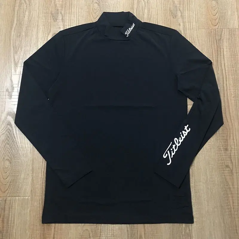 Golf Crew Neck Men's T-shirt Fast Dry Air Permeability Black/White Slim Fit Sports Long-sleeved Shirt Men Top