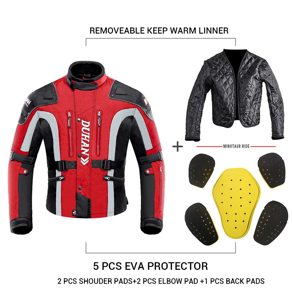 DUHAN Winter Motorcycle Jacket Moto Pants Men Winter Motorcycle Suit Protective Gear Waterproof Motocross Jacket Remove Liner enlarge