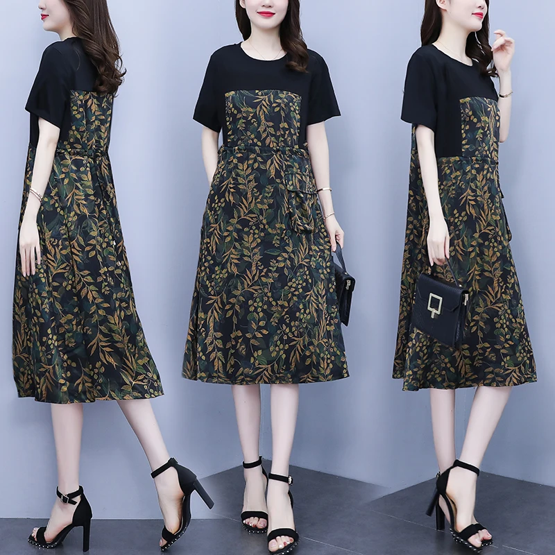 

Женское летнее платье COIGARSAM, новинка 2022, модные черные платья в стиле пэчворк, Прямая поставка