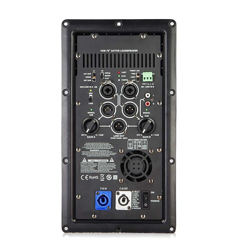 Черный Профессиональный цифровой усилитель непрерывной мощности 1000 Вт модуль