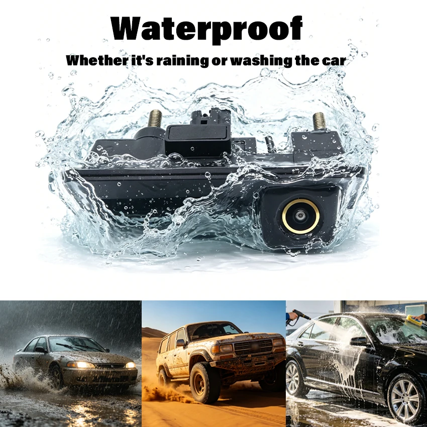 Фото Камера заднего вида HD AHD для Audi A3 S3 RS3 MQB 8V 8P Sportback 2003~2011, встраиваемая в ручку багажника, водонепроницаемая, для парковки и заднего хода №5