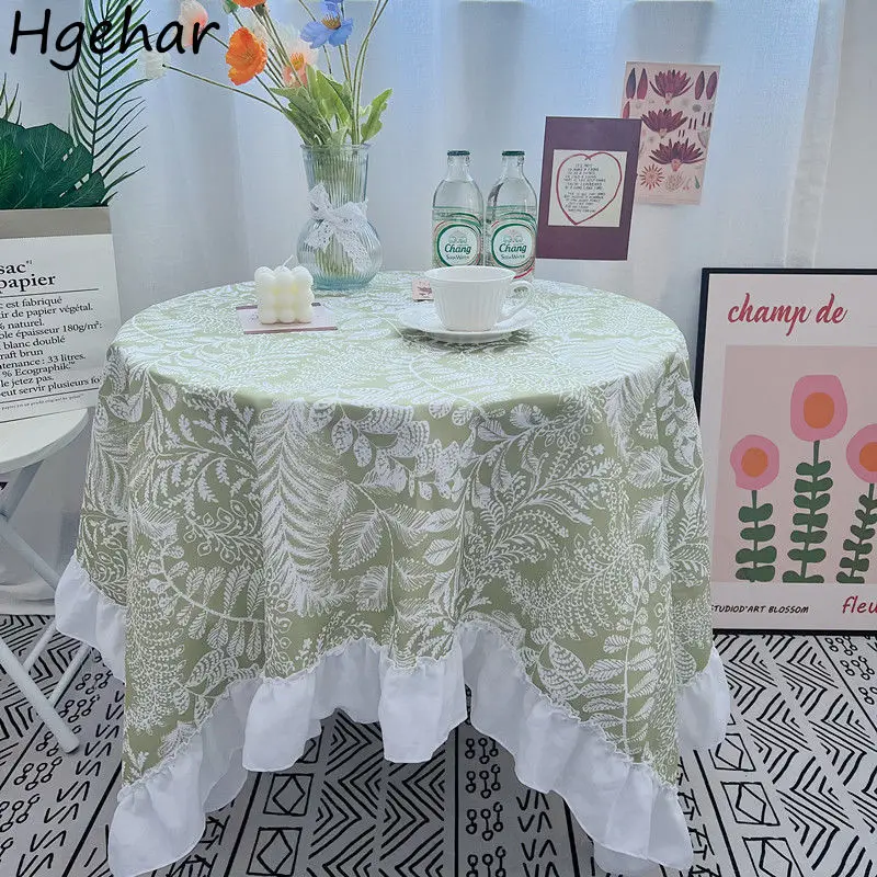 

Table Cloth Lace Floral Pastoral Living Room Coffee Table Cover Waterproof Party Banquet Tablecloth Ins Vintage Picnic Obrus New