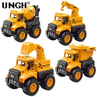 ungh 4pcsset engineering alloy diecast car models inertial drive excavator tractor toys for children kids boy vehicle toys gift