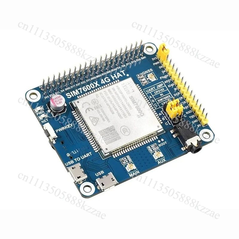 Фото SIM7600G-H 4G HAT для Raspberry Pi 5/4/3, высокоскоростной сотовый модуль LTE/3G/2G с GPS/GNSS, поддержка глобальных диапазонов частот №2
