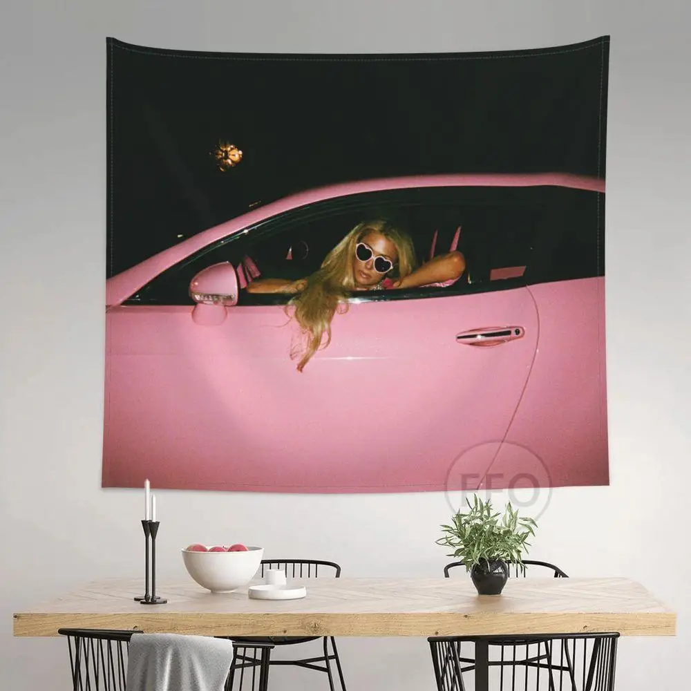 Настенный розовый гобелен в стиле Париж-Хилтон Y2k декор для комнаты эстетический
