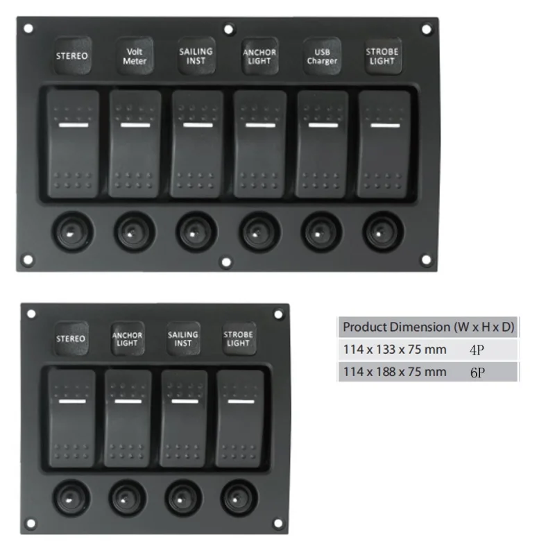 

Wholesale Products in Stock New RV Ship Control Switch Panel12/24V One Piece Dropshipping with Overload Protection