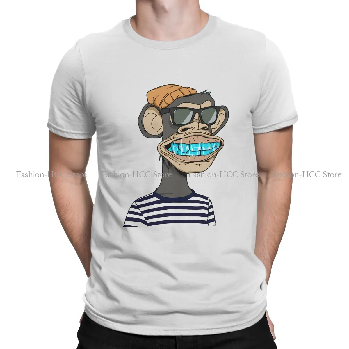 

#17 Hip Hop Polyester TShirt Bored Ape Yacht Club BAYC NFT Creative Streetwear Casual T Shirt Male Tee
