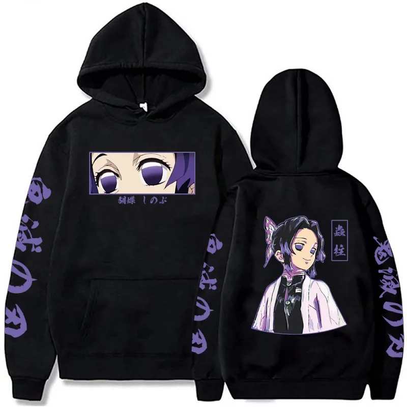 

Hoodie Men's 90s Anime Demon Slayer Shinobu Kocho Print Sweatshirts Hoodies Men Women Harajuku Oversized Streetwear Pullovers