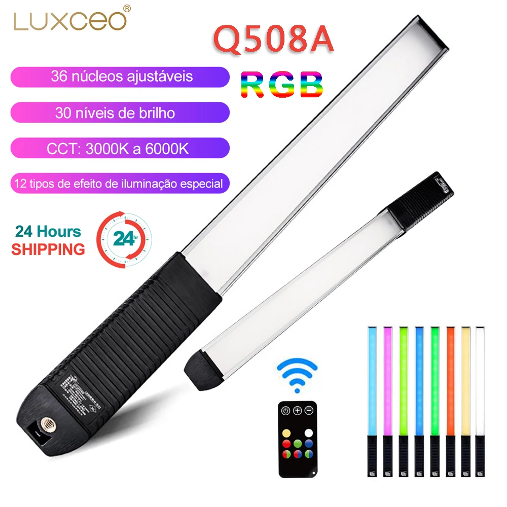 LUXCEO Q508A светодиодная RGB-лампа для видеосъемки с пультом дистанционного управления 3000K-6000K 36 цветов для селфи студийсветильник лампа для фото для Youtube Vlog