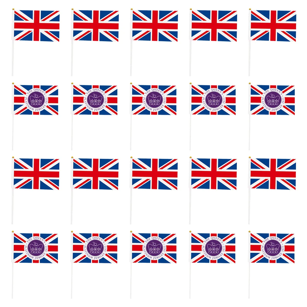 

Flags Flag Uk British Kingdom Britain Handheld Jack Mini Hand United Union Jubilee Platinum National Stick Small Waving Great