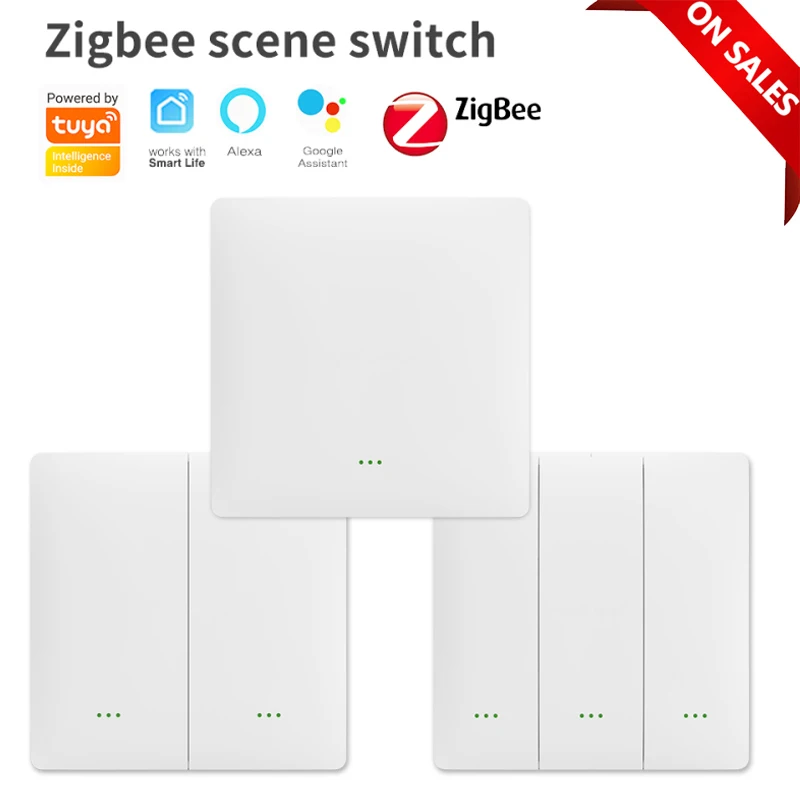 

Сенсорный выключатель Tuya Zigbee, настенный смарт-выключатель для умного дома, с управлением через приложение Alexa Google Home, 1/2/3 клавиши, 2022