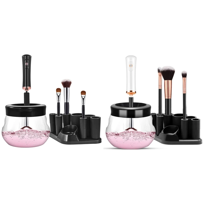 

Makeup Brush Cleaner,Super Fast Electric Make Up Brush Cleaners,with 8 Size Rubber Collars Make Up Brush Cleaner