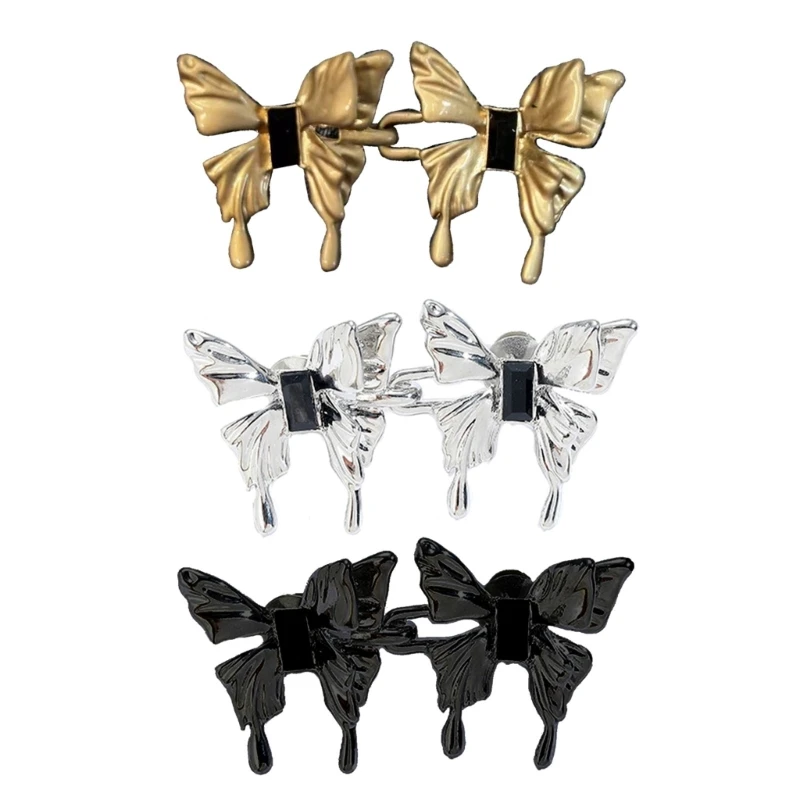 

2pcs Fashion Butterfly Jean Button Pins Adjustable Waist Buckle for Pants No Sew