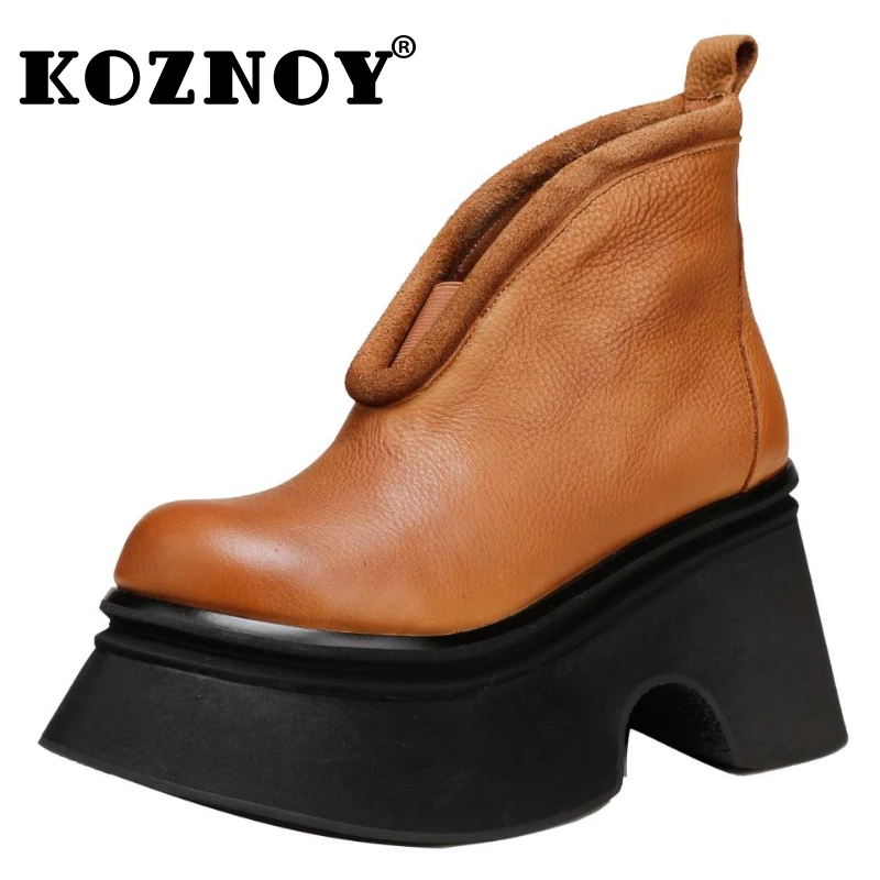 

Туфли-лодочки женские из натуральной коровьей кожи на танкетке, 9,5 см