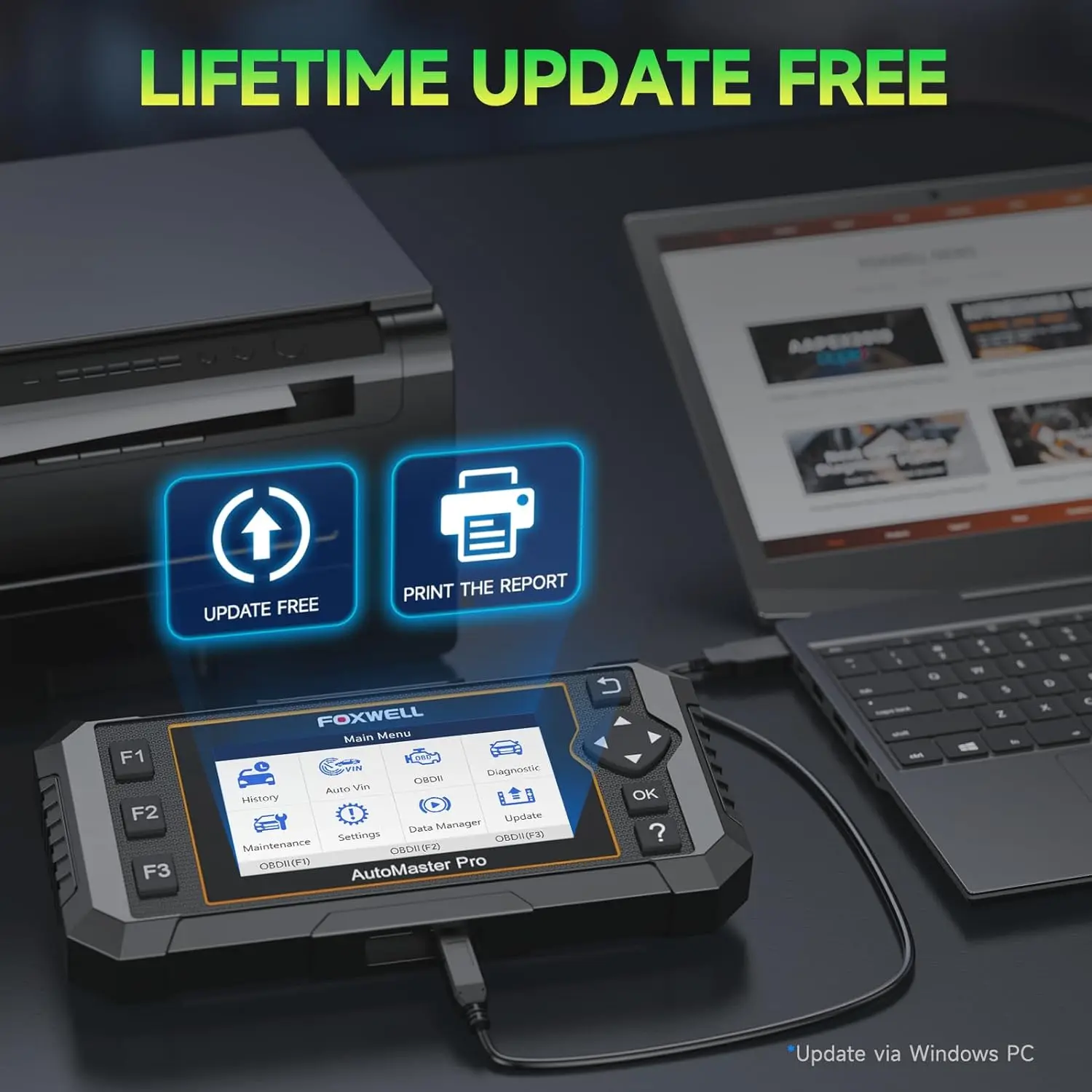 Сканер FOXWELL NT614 Elite OBD2 ABS SRS считыватель кодов двигателя SAS EPB масло светильник 5