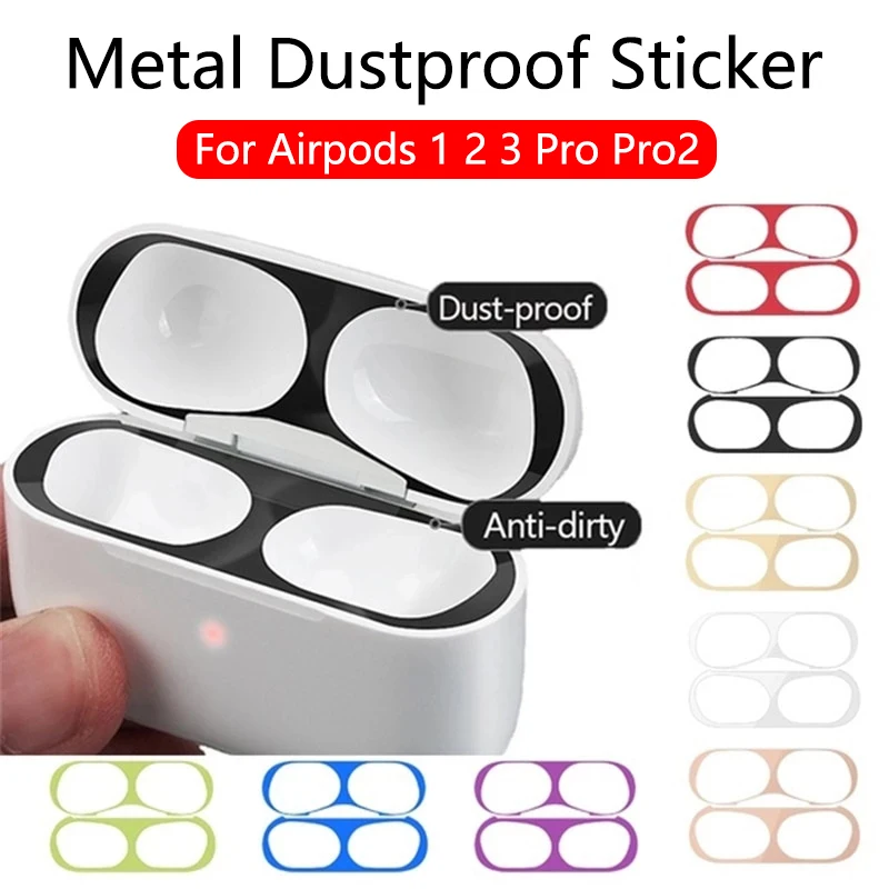 For Apple Airpods 1 2 3 Pro Pro2 Earphone Charging Box Dustproof Sticker Anti-dust Waterproof Metal Dust Guard Stickers