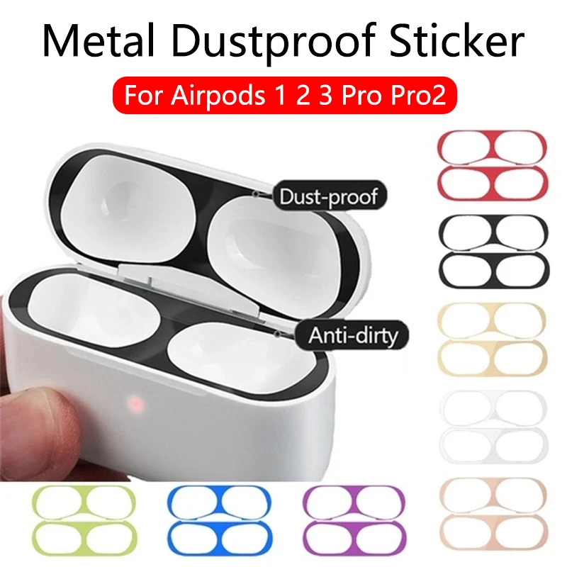 

For Apple Airpods 1 2 3 Pro Pro2 Earphone Charging Box Dustproof Sticker Anti-dust Waterproof Metal Dust Guard Stickers