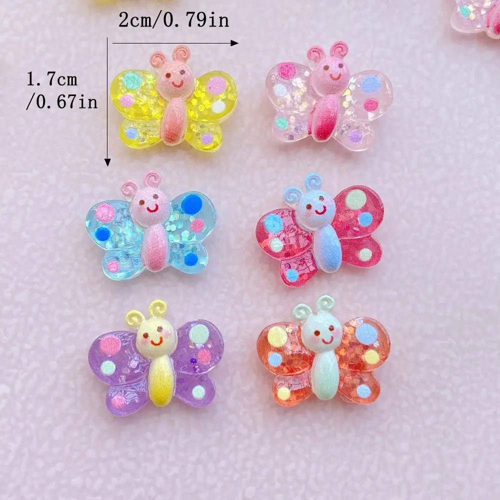 12 шт. новые милые резиновые Мультяшные цветные бабочки серия с плоской задней